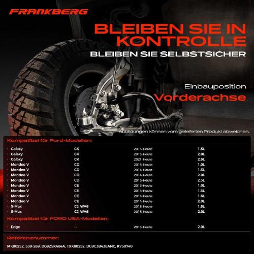 Frankberg 2x Koppelstange Vorderachse für Ford Galaxy Mondeo V Schrägheck Stufenheck Turnier S-Max FORD USA Edge Bild Frankberg 2x Koppelstange Vorderachse für Ford Galaxy Mondeo V Schrägheck Stufenheck Turnier S-Max FORD USA Edge