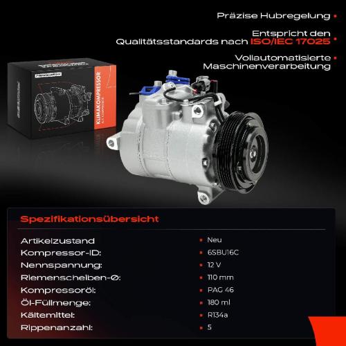 Frankberg 1x Klimakompressor für Mercedes-Benz A-Klasse W176 B-Klasse W242 W246 1.8L 2.0L Bild Frankberg 1x Klimakompressor für Mercedes-Benz A-Klasse W176 B-Klasse W242 W246 1.8L 2.0L