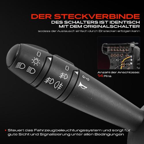 1x Kombischalter Lenkstockschalter für Nissan Interstar Renault Master II Trafic Bild 1x Kombischalter Lenkstockschalter für Nissan Interstar Renault Master II Trafic