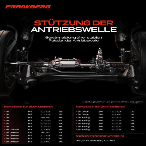 1x Lagerung Gelenkwelle Kardanwellenlager für BMW 3er E46 Cabriolet Coupe Touring Bild 1x Lagerung Gelenkwelle Kardanwellenlager für BMW 3er E46 Cabriolet Coupe Touring