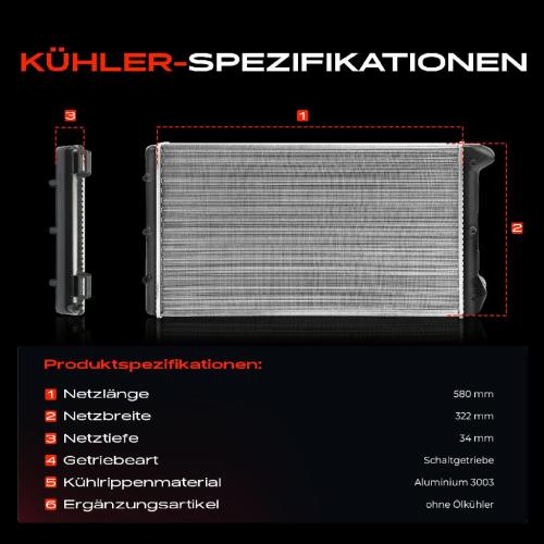 1x Kühler Wasserkühler Motorkühler für Fiat Idea 350 Punto 188 1.9L Bild 1x Kühler Wasserkühler Motorkühler für Fiat Idea 350 Punto 188 1.9L