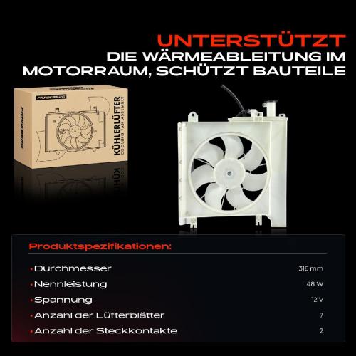 Frankberg 1x Motorkühller Einfachlüfter mit Kühlerlüfterrahmen Citroën C1 Peugeot 107 Toyota Aygo B4 1.0L Bild Frankberg 1x Motorkühller Einfachlüfter mit Kühlerlüfterrahmen Citroën C1 Peugeot 107 Toyota Aygo B4 1.0L
