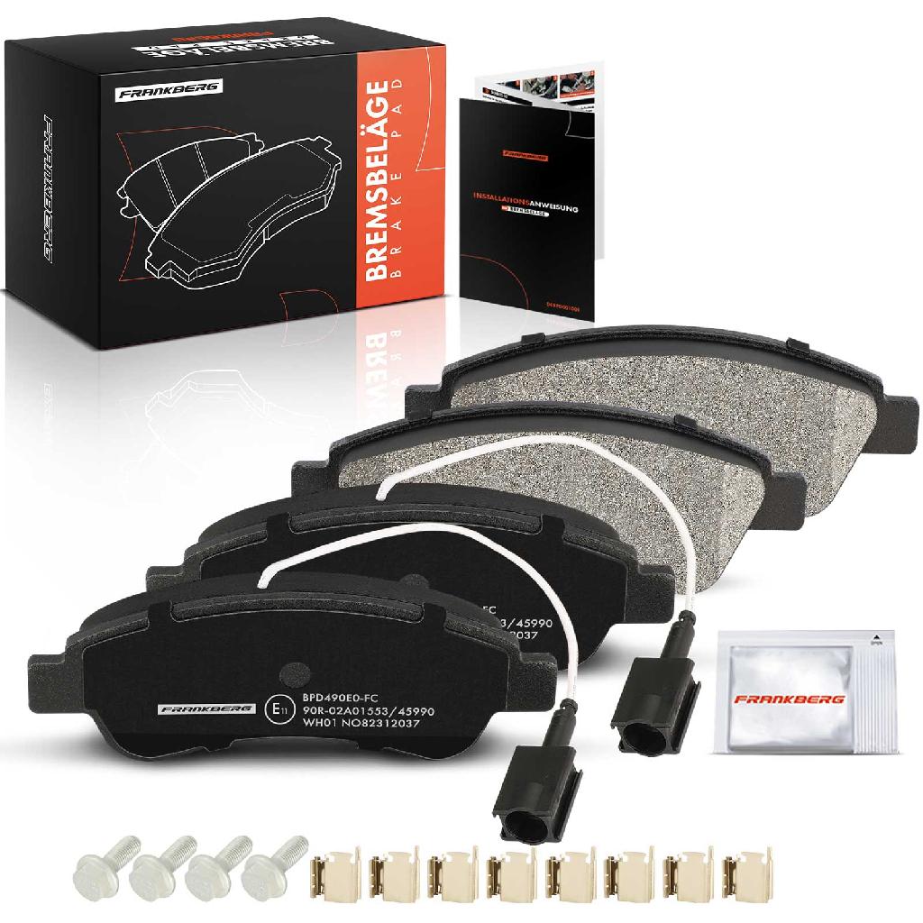 Frankberg 4x Bremsbeläge Hinterachse für Citroën Jumper Bus Kasten Pritsche/Fahrgestell Fiat Ducato Peugeot Boxer