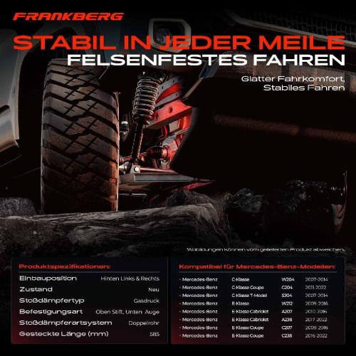 2x Stoßdämpfer Hinterachse für Mercedes-Benz C-Klasse E-Klasse Bj ab 2007 Bild 2x Stoßdämpfer Hinterachse für Mercedes-Benz C-Klasse E-Klasse Bj ab 2007