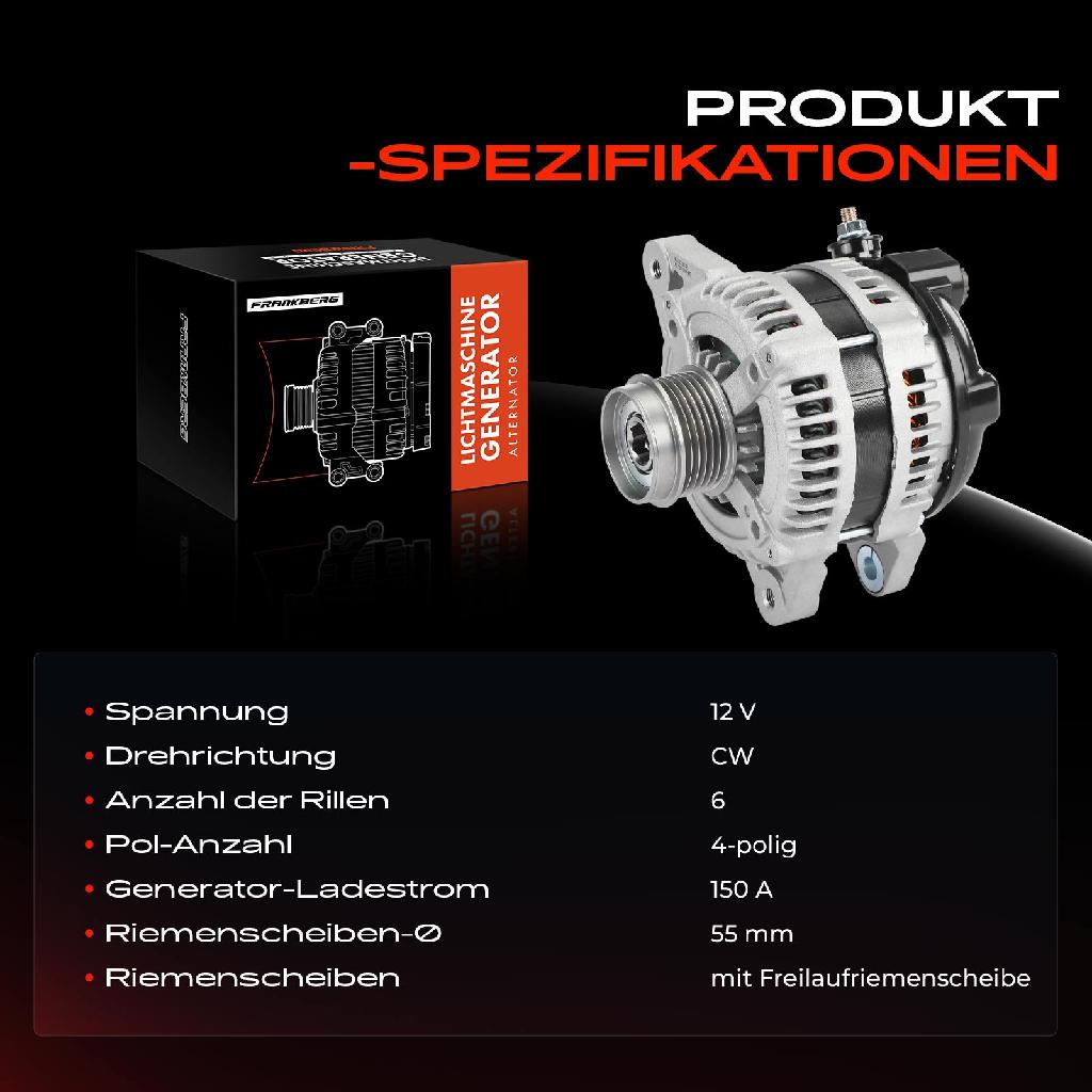 1x Lichtmaschine Generator für Hyundai Santa Fé II CM III iX35 KIA Sorento II