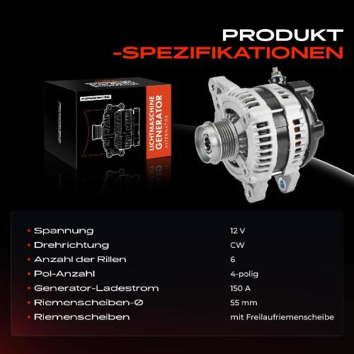 1x Lichtmaschine Generator für Hyundai Santa Fé II CM III iX35 KIA Sorento II Bild 1x Lichtmaschine Generator für Hyundai Santa Fé II CM III iX35 KIA Sorento II