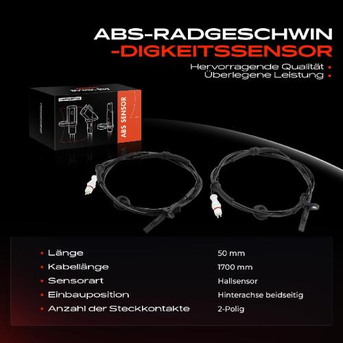Frankberg 2x ABS Sensor Hinterachse beidseitig für Fiat Punto 188 1.2L 1.8L 1.9L 1999-2003 Bild Frankberg 2x ABS Sensor Hinterachse beidseitig für Fiat Punto 188 1.2L 1.8L 1.9L 1999-2003