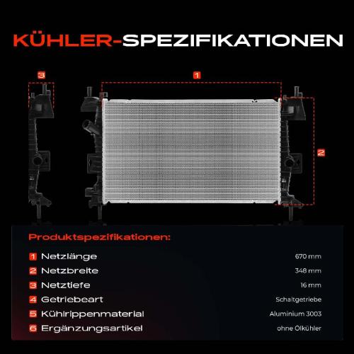 Frankberg 1x Kühler Wasserkühler Motorkühler für Ford C-Max II Focus III 1.6L Bild Frankberg 1x Kühler Wasserkühler Motorkühler für Ford C-Max II Focus III 1.6L