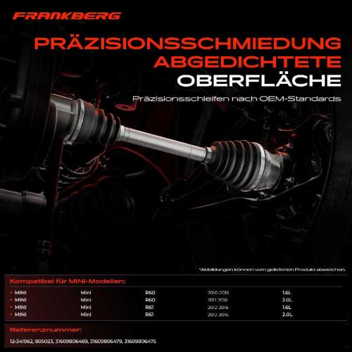 Frankberg 1x Antriebswelle Gelenksatz Vorderachse für MINI Mini Countryman R60 Paceman R61 Cooper Bild Frankberg 1x Antriebswelle Gelenksatz Vorderachse für MINI Mini Countryman R60 Paceman R61 Cooper
