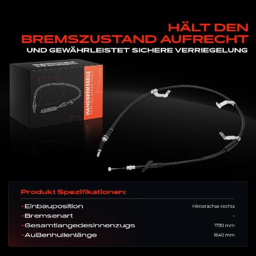 1x Seilzug Feststellbremse Hinterachse rechts für Hyundai Tucson JM 2.0L 2004-2010 Bild 1x Seilzug Feststellbremse Hinterachse rechts für Hyundai Tucson JM 2.0L 2004-2010