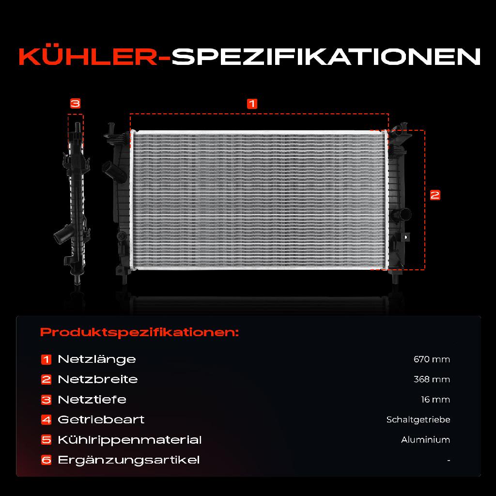 1x Kühler Wasserkühler Motorkühler für Mazda 3 Stufenheck BL 1.6L 2.0L 2.3L 2008-2014