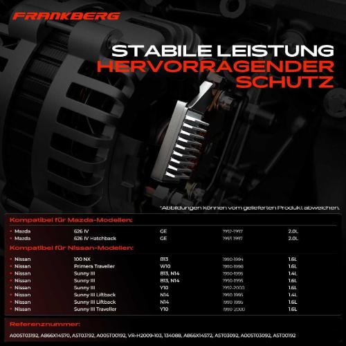 1x Lichtmaschinenregler Generatorregler für Nissan Primera W10 Sunny 3 B13 Mazda GE Bild 1x Lichtmaschinenregler Generatorregler für Nissan Primera W10 Sunny 3 B13 Mazda GE