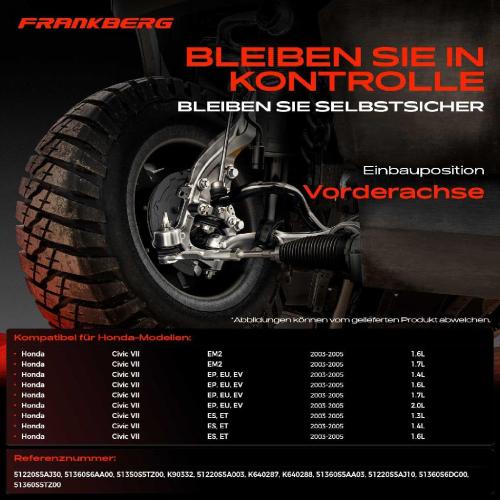 1x Querlenker Satz Vorderachse für Honda Civic VII Coupe Hatchback Stufenheck 1.6L 1.7L 2003-2005 Bild 1x Querlenker Satz Vorderachse für Honda Civic VII Coupe Hatchback Stufenheck 1.6L 1.7L 2003-2005