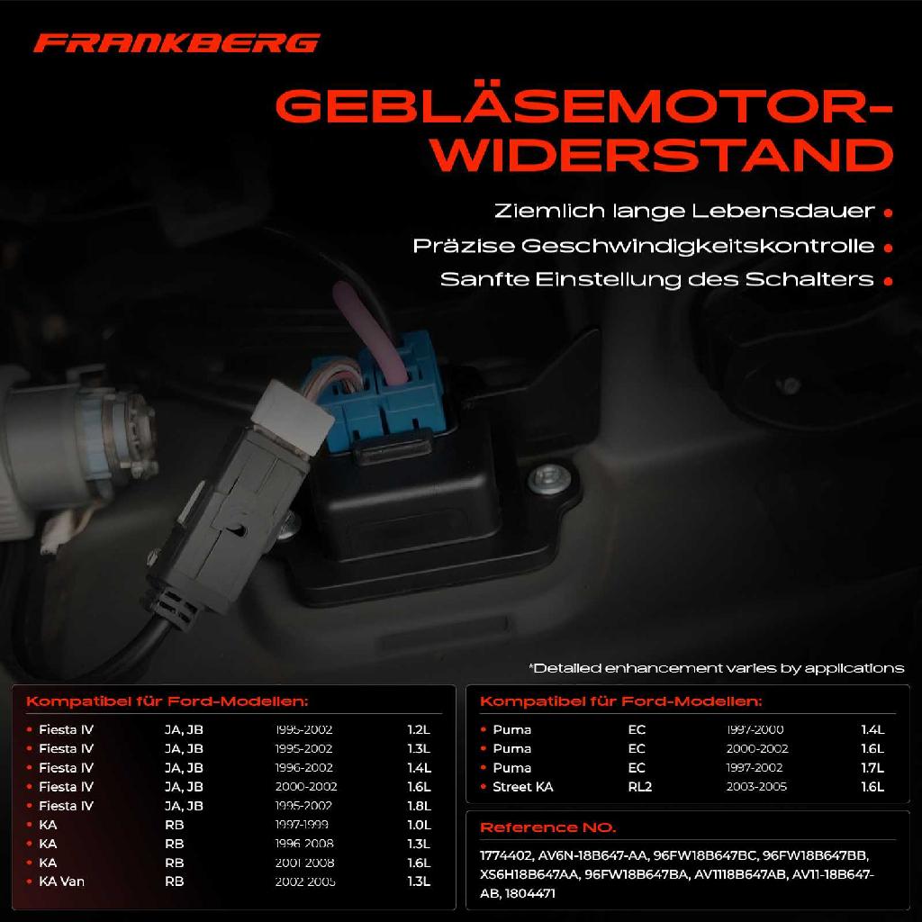 1x Widerstand Vorwiderstand Gebläsemotor für Ford Fiesta IV KA Puma Street KA Transit 1995-2008