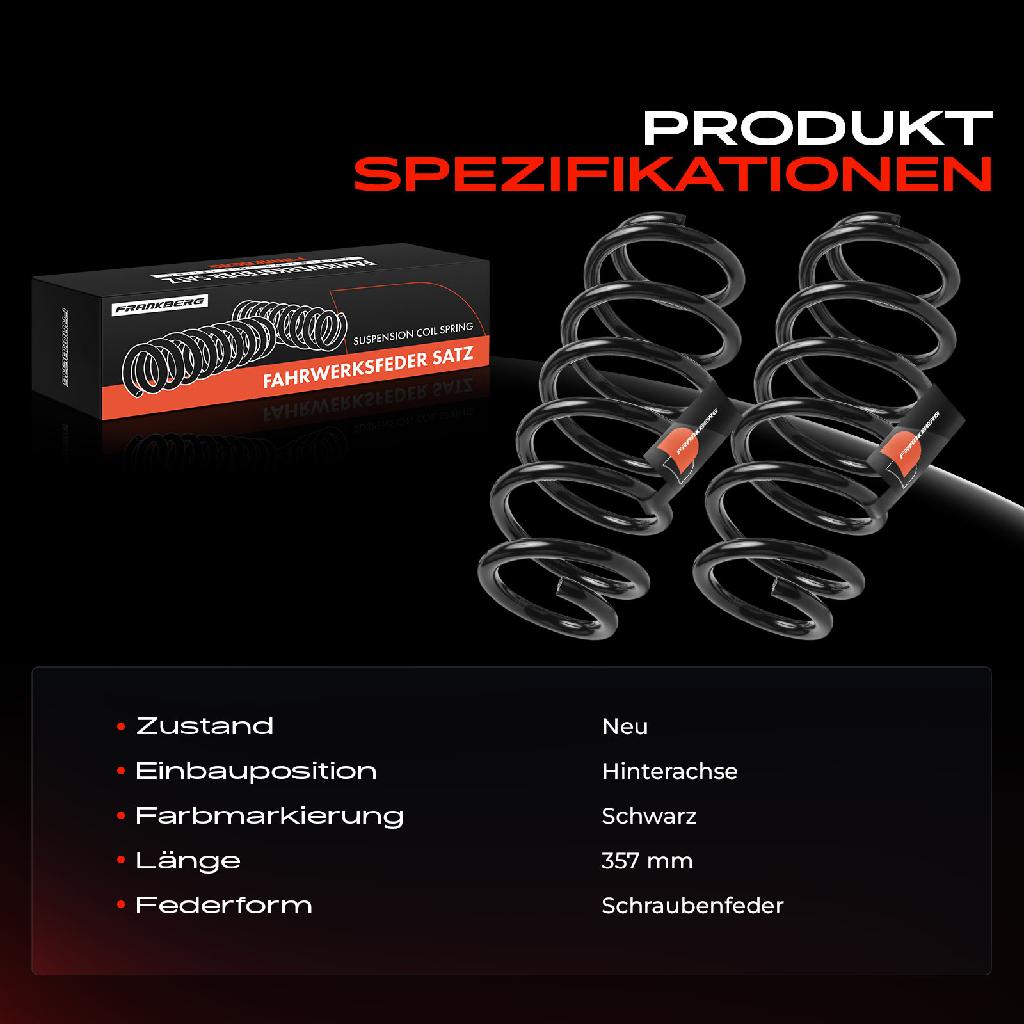 2x Fahrwerksfeder Hinterachse für Land Rover Freelander 2 L359 2.2L 3.2L 2006-2014
