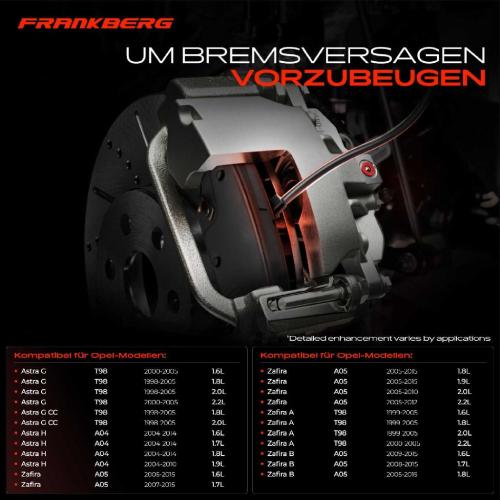 Frankberg 2x Warnkontakt Bremsbelagverschleiß Vorderachse für Opel Astra G F08 Astra H L48 L08 Signum Vectra C Zafira Bild Frankberg 2x Warnkontakt Bremsbelagverschleiß Vorderachse für Opel Astra G F08 Astra H L48 L08 Signum Vectra C Zafira