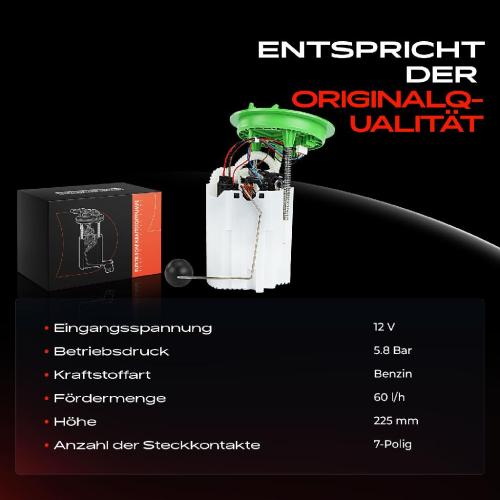 Frankberg 1x Kraftstoffpumpe für VW Golf Alltrack VII Variant Taos T-ROC Audi A3 Cabriolet Limousine Sportback Q2 TT Bild Frankberg 1x Kraftstoffpumpe für VW Golf Alltrack VII Variant Taos T-ROC Audi A3 Cabriolet Limousine Sportback Q2 TT