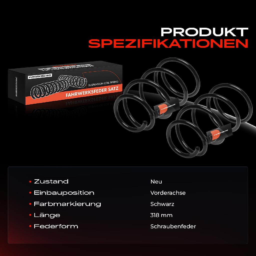 2x Fahrwerksfeder Vorderachse für KIA Cee'D Schrägheck ED Cee'D SW Pro Cee'D 2006-2009