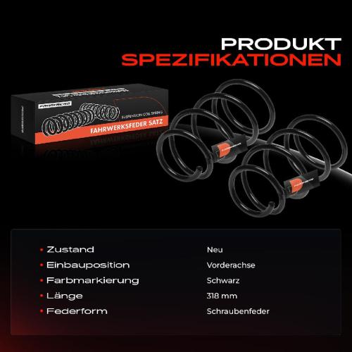Frankberg 2x Fahrwerksfeder Vorderachse für KIA Cee'D Schrägheck ED Cee'D SW Pro Cee'D 2006-2009 Bild Frankberg 2x Fahrwerksfeder Vorderachse für KIA Cee'D Schrägheck ED Cee'D SW Pro Cee'D 2006-2009