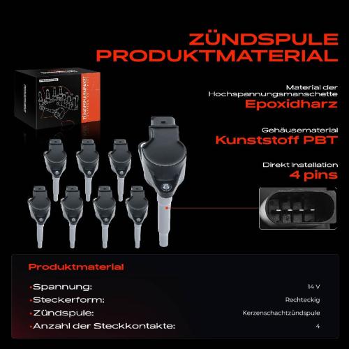 8x Zündmodul Zündspule für Mercedes-Benz W204 C204 S204 C209 A209 C219 W211 W212 S211 S212 Bild 8x Zündmodul Zündspule für Mercedes-Benz W204 C204 S204 C209 A209 C219 W211 W212 S211 S212