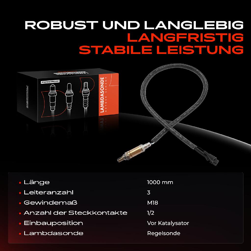 1x Lambdasonde Regelsonde Vor Katalysator für VW Golf II Passat Variant Jetta Audi A6 Avant Cabriolet Coupe