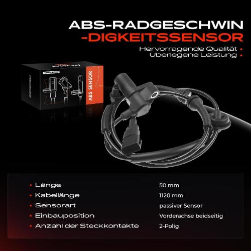 1x ABS Sensor Vorderachse beidseitig für Ford Transit FM FN Transit Bus FB FC FD FS FZ Transit Kasten FA Bild 1x ABS Sensor Vorderachse beidseitig für Ford Transit FM FN Transit Bus FB FC FD FS FZ Transit Kasten FA