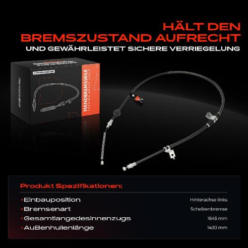 1x Seilzug Feststellbremse Hinterachse links für Citroën C4 Mitsubishi ASX Peugeot 4008 Bild 1x Seilzug Feststellbremse Hinterachse links für Citroën C4 Mitsubishi ASX Peugeot 4008