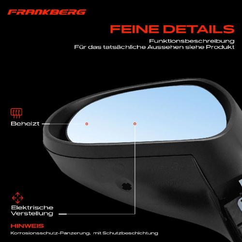 Frankberg 1x Außenspiegel Links für Peugeot 308 4B 4A 4C 4E 4H 1.6L 2.0L 1.4L 2007-2014 Bild Frankberg 1x Außenspiegel Links für Peugeot 308 4B 4A 4C 4E 4H 1.6L 2.0L 1.4L 2007-2014