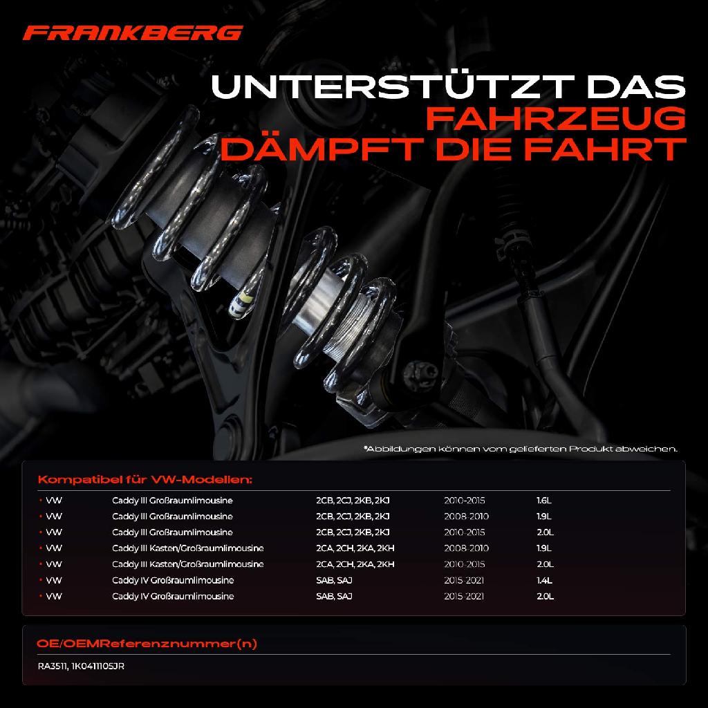 2x Fahrwerksfeder Vorderachse für VW Caddy III 2C 2K Caddy IV SAB SAJ 2008-2021