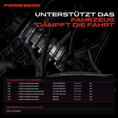 Frankberg 2x Fahrwerksfeder Vorderachse f r VW Caddy III 2C 2K Caddy IV SAB SAJ 2008-2021 Bild Frankberg 2x Fahrwerksfeder Vorderachse f r VW Caddy III 2C 2K Caddy IV SAB SAJ 2008-2021