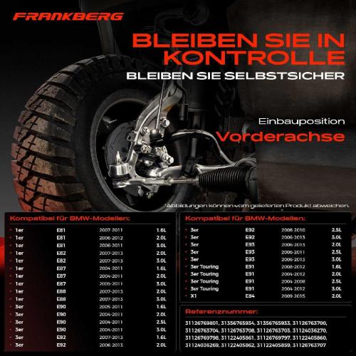 1x Querlenker Satz Vorderachse für BMW 1er E81 E81 E87 1er Cabriolet E88 1er Coupe E82 3er Cabriolet E90 E93 Bild 1x Querlenker Satz Vorderachse für BMW 1er E81 E81 E87 1er Cabriolet E88 1er Coupe E82 3er Cabriolet E90 E93
