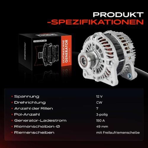 1x Lichtmaschine Generator für Nissan Qashqai I J10 X-Trail T31 Koleos I HY Bild 1x Lichtmaschine Generator für Nissan Qashqai I J10 X-Trail T31 Koleos I HY