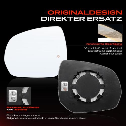 1x Spiegelglas Außenspiegel links für Citroën C3 Picasso 2009-2015 Bild 1x Spiegelglas Außenspiegel links für Citroën C3 Picasso 2009-2015