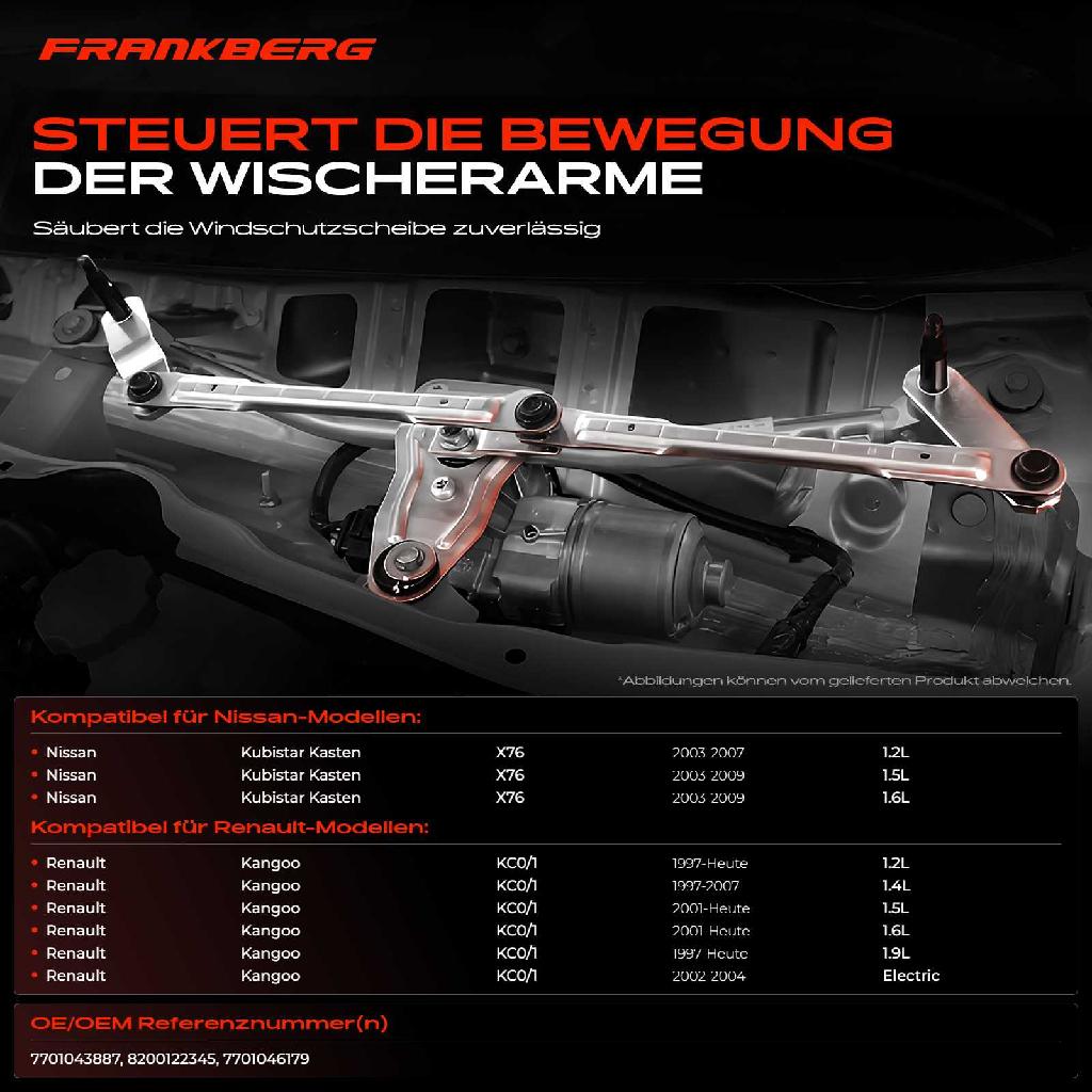 1x Wischergestänge Vorne für Renault Kangoo Express Nissan