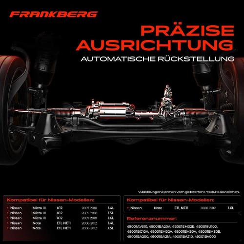 Frankberg 1x Lenkgetriebe Servolenkgetriebe für Nissan Note E11 NE11 Micra III K12 1.4L-1.6L Bild Frankberg 1x Lenkgetriebe Servolenkgetriebe für Nissan Note E11 NE11 Micra III K12 1.4L-1.6L