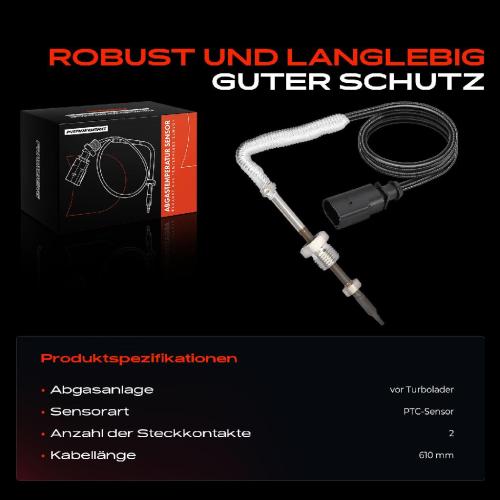 Frankberg 1x Abgastemperatursensor für Audi A3 Q2 Q3 Seat Leon Skoda Cupra Formentor 2.0L Bild Frankberg 1x Abgastemperatursensor für Audi A3 Q2 Q3 Seat Leon Skoda Cupra Formentor 2.0L