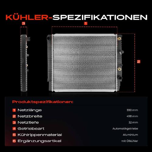Frankberg 1x Kühler Wasserkühler Motorkühler für Volvo 960 S90 V90 2.5L 2.9L 1990-1998 Bild Frankberg 1x Kühler Wasserkühler Motorkühler für Volvo 960 S90 V90 2.5L 2.9L 1990-1998