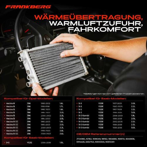 1x Wärmetauscher Innenraumheizung für Saab 9-5 YS3E Opel Vectra B J96 1995-2009 Bild 1x Wärmetauscher Innenraumheizung für Saab 9-5 YS3E Opel Vectra B J96 1995-2009