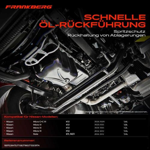 Frankberg 1x Ölwanne Motorölwanne für Nissan Micra C Micra III Note 2003-2018 1.0L 1.2L 1.4L Bild Frankberg 1x Ölwanne Motorölwanne für Nissan Micra C Micra III Note 2003-2018 1.0L 1.2L 1.4L