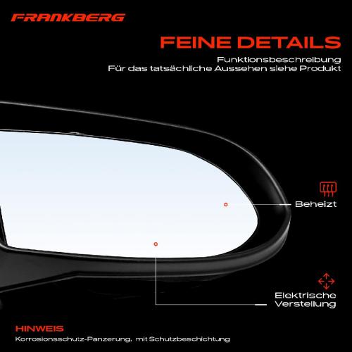 Frankberg 1x Außenspiegel Rechts für Opel Zafira A MPV T98 1.6L 1.8L 2.0L 2.2L 1999-2005 Bild Frankberg 1x Außenspiegel Rechts für Opel Zafira A MPV T98 1.6L 1.8L 2.0L 2.2L 1999-2005