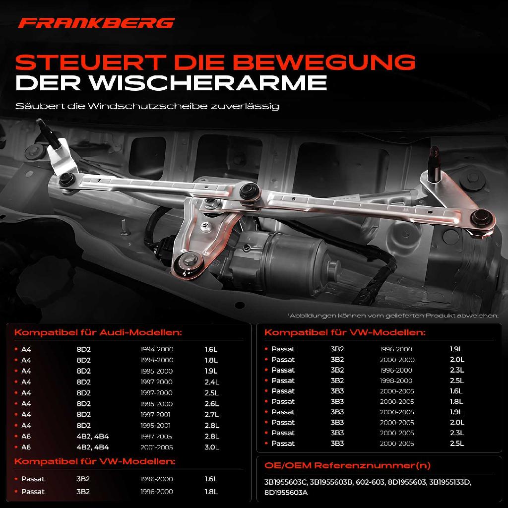 1x Wischergestänge Vorne für Audi A4 Avant 8D Passat Variant 3B