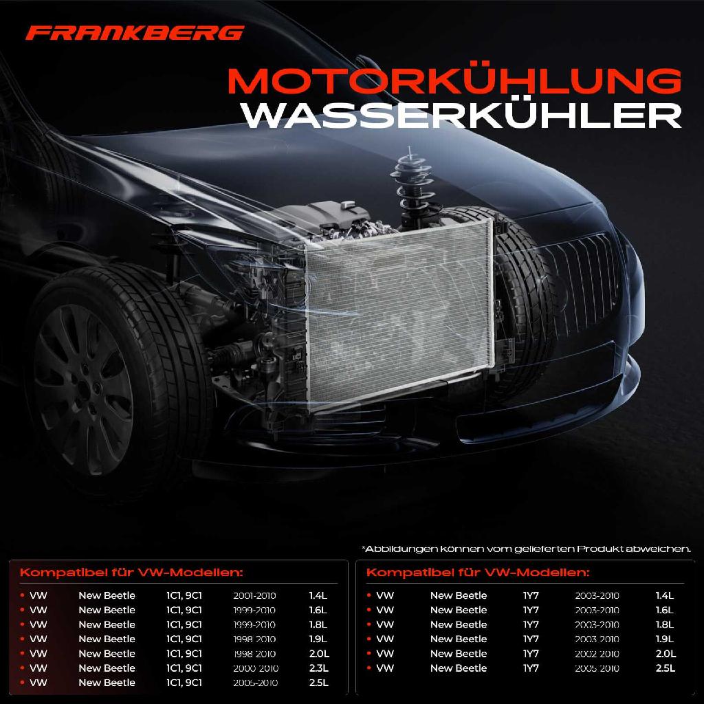 1x Kühler Wasserkühler Motorkühler für VW New Beetle Cabriolet 1C1 9C1 1Y7 1999-2010