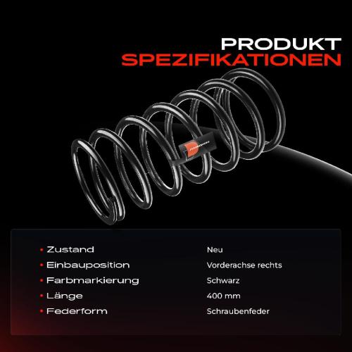 1x Fahrwerksfeder Vorderachse rechts für Land Rover Discovery II L318 2.5L 1998-2002 Bild 1x Fahrwerksfeder Vorderachse rechts für Land Rover Discovery II L318 2.5L 1998-2002