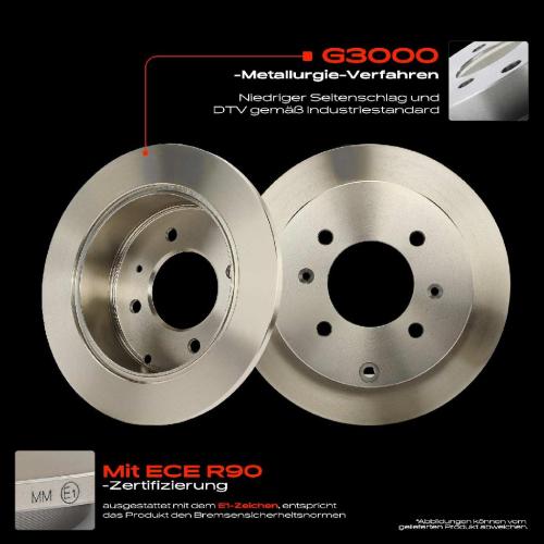 2x Bremsscheiben 4x Bremsbeläge Hinterachse für Hyundai Matrix FC Sonata IV EF KIA Magentis GD MS Bild 2x Bremsscheiben 4x Bremsbeläge Hinterachse für Hyundai Matrix FC Sonata IV EF KIA Magentis GD MS