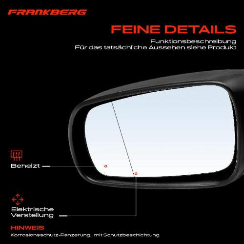 Frankberg 1x Außenspiegel Links für Skoda Fabia I Combi Fabia I Stufenheck 6Y2 6Y5 6Y3 1999-2008 Bild Frankberg 1x Außenspiegel Links für Skoda Fabia I Combi Fabia I Stufenheck 6Y2 6Y5 6Y3 1999-2008