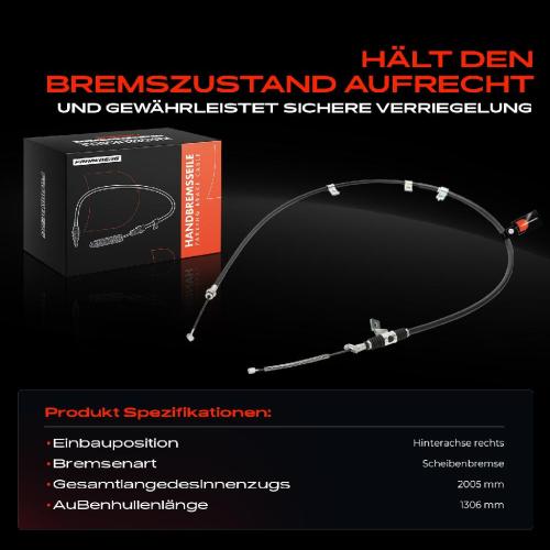 1x Seilzug Feststellbremse Hinterachse rechts für Mitsubishi Pajero 4 Van V8W V9W V8V Bild 1x Seilzug Feststellbremse Hinterachse rechts für Mitsubishi Pajero 4 Van V8W V9W V8V