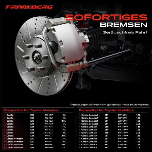 Frankberg 2x Bremsscheiben Vorderachse für Toyota Corolla Compact Liftback Station Wagon 1992-2001 Bild Frankberg 2x Bremsscheiben Vorderachse für Toyota Corolla Compact Liftback Station Wagon 1992-2001