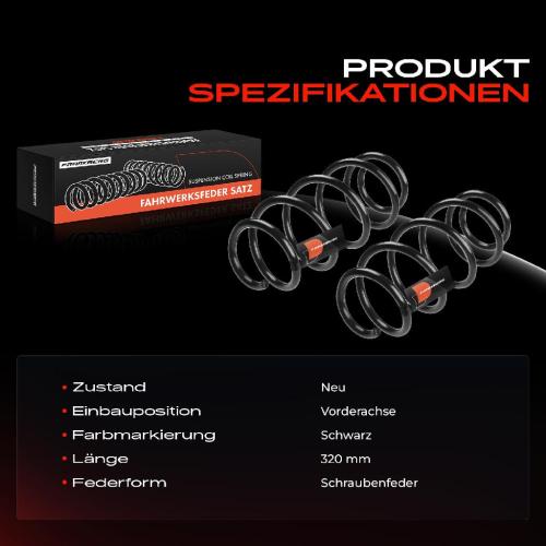 Frankberg 2x Fahrwerksfeder Vorderachse für VW Golf V VI 1K 5K Jetta III IV 162 Scirocco Bild Frankberg 2x Fahrwerksfeder Vorderachse für VW Golf V VI 1K 5K Jetta III IV 162 Scirocco