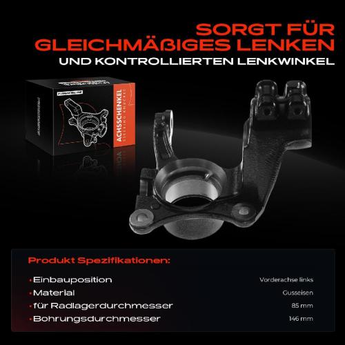 Frankberg 1x Achsschenkel Radaufhängung Vorderachse Links für VW Multivan 5 Transporter 5 2003-2015 Bild Frankberg 1x Achsschenkel Radaufhängung Vorderachse Links für VW Multivan 5 Transporter 5 2003-2015