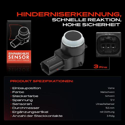 1x Parksensor PDC Sensor Vorne für Tesla Model S 5YJS 60 70 75 85 P85D AWD Bild 1x Parksensor PDC Sensor Vorne für Tesla Model S 5YJS 60 70 75 85 P85D AWD